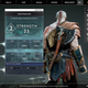 El menú de personalización del arma, Leviatán. También se puede personalizar armadura y habilidades tanto de Kratos como de Atreus.